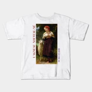 The Newborn Lamb by Bouguereau Kids T-Shirt